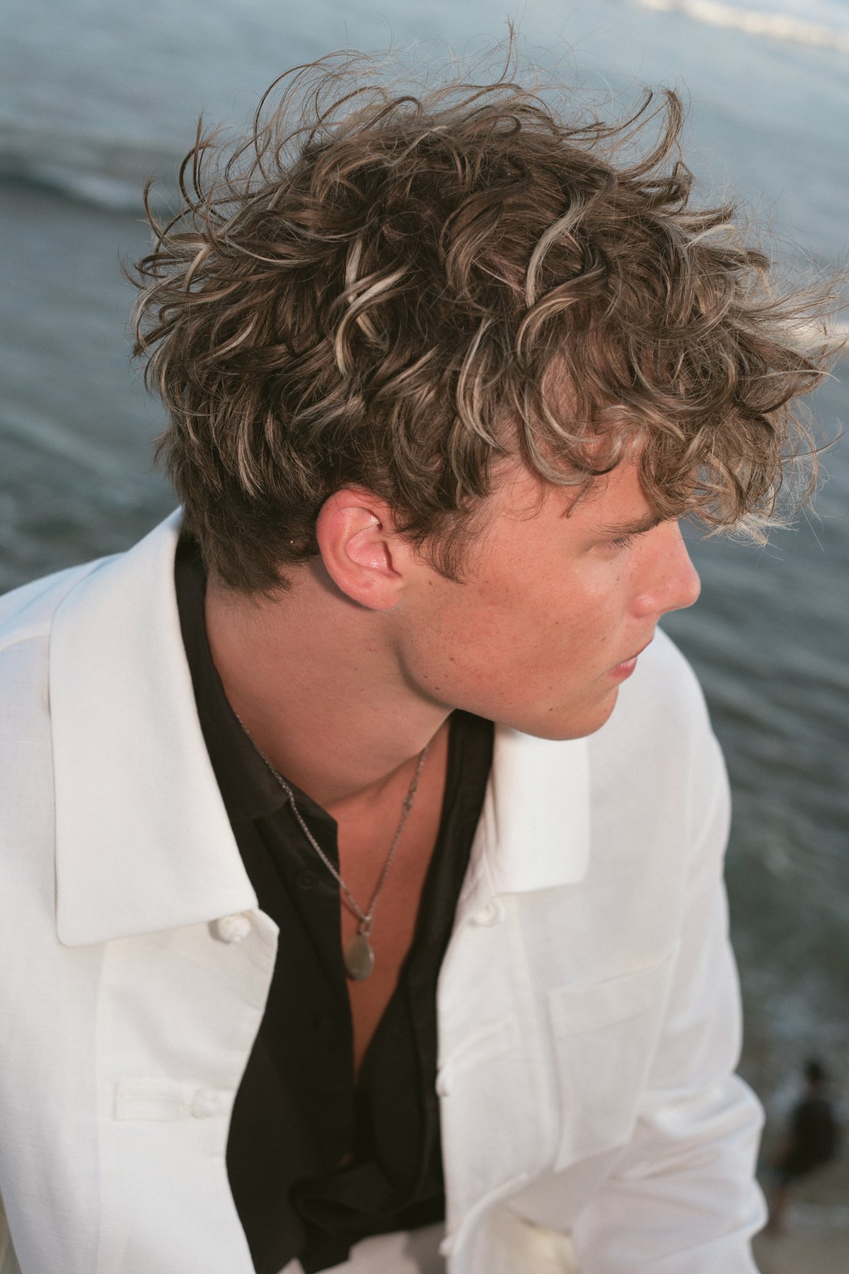 Frog-Closure Linen Shirt Jacket