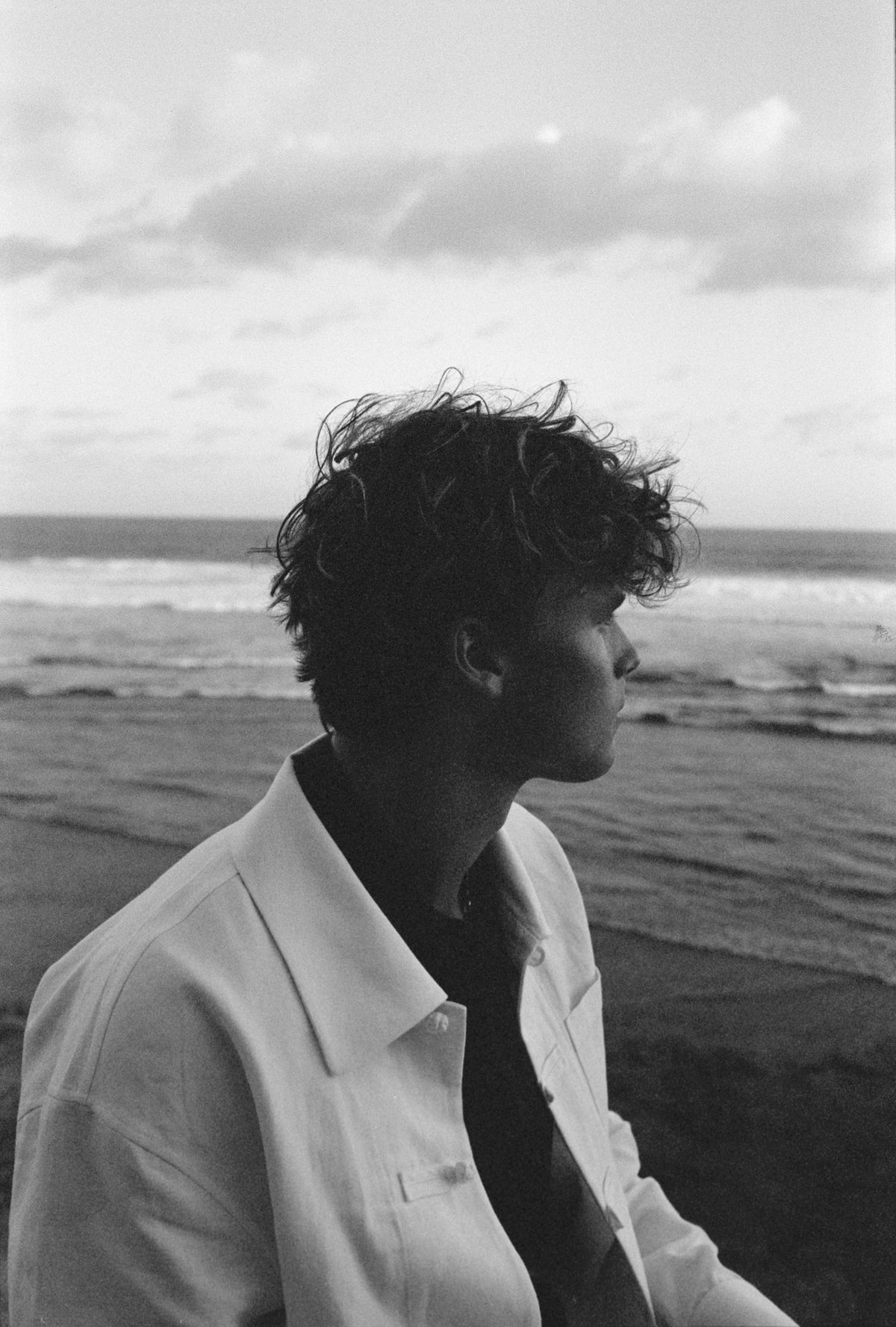 Frog-Closure Linen Shirt Jacket