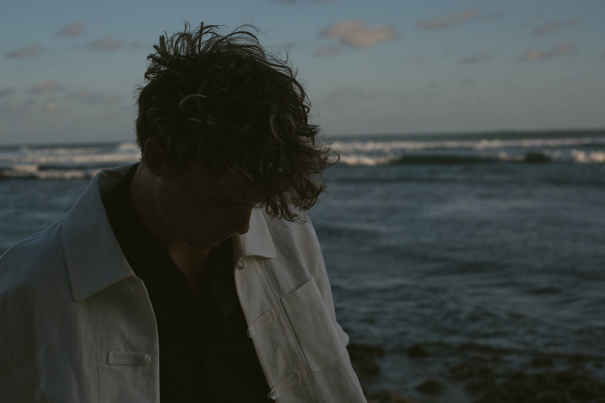 Frog-Closure Linen Shirt Jacket