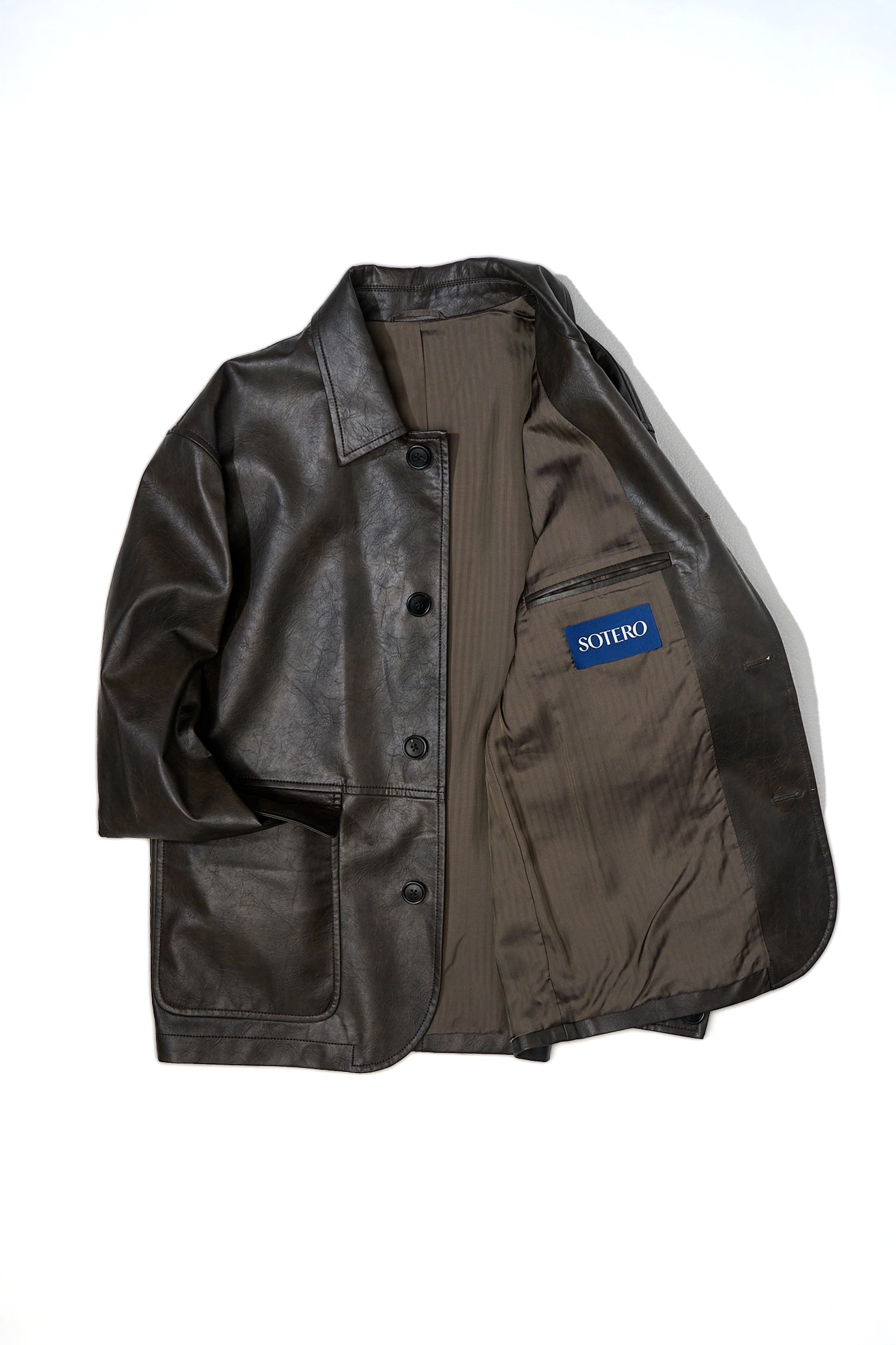 Single-breasted Faux Leather Jacket