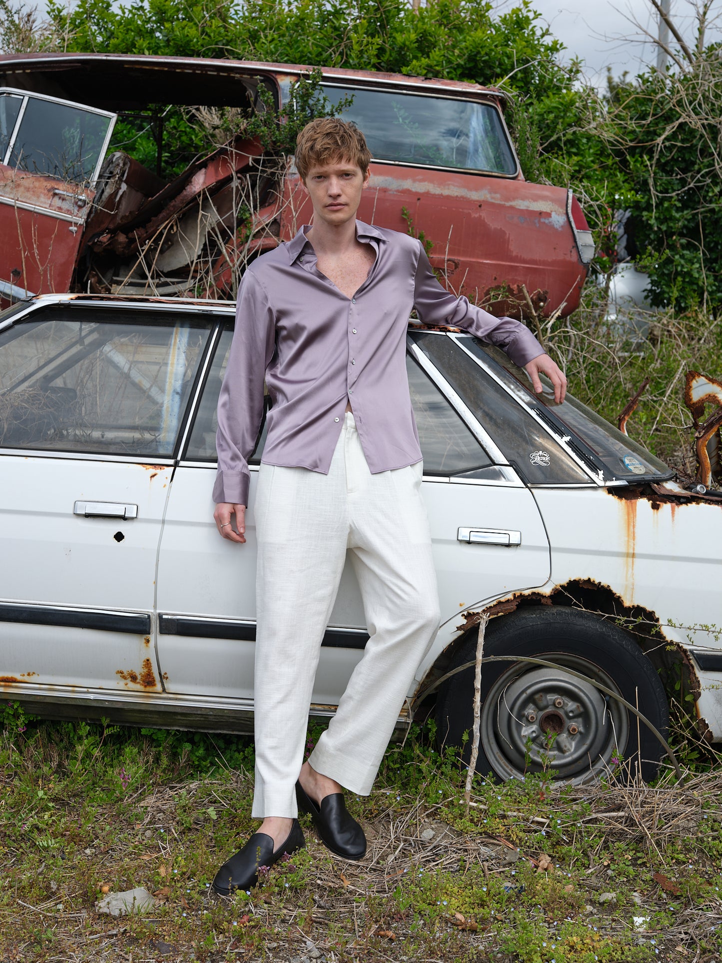 Lavendar Purple Silk Shirt