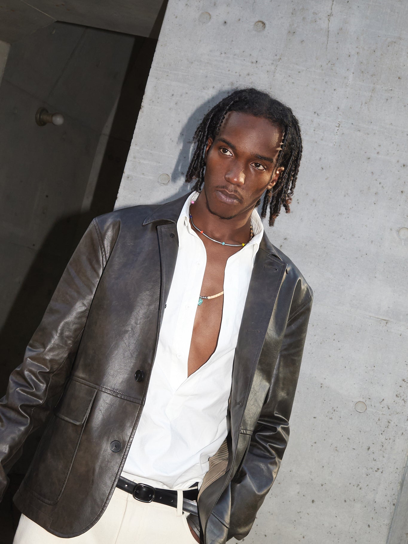 Single-breasted Faux Leather Jacket