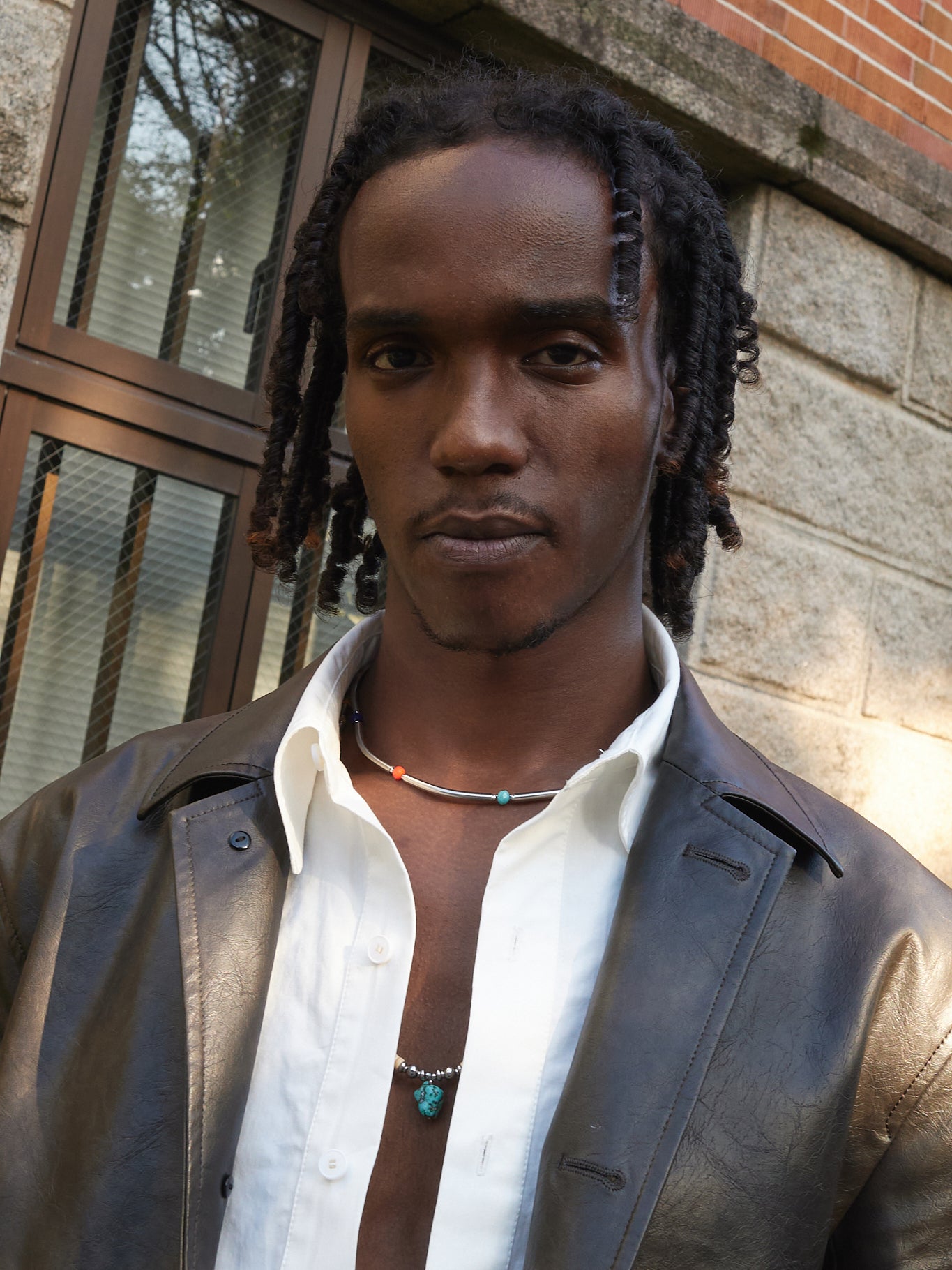 Single-breasted Faux Leather Jacket