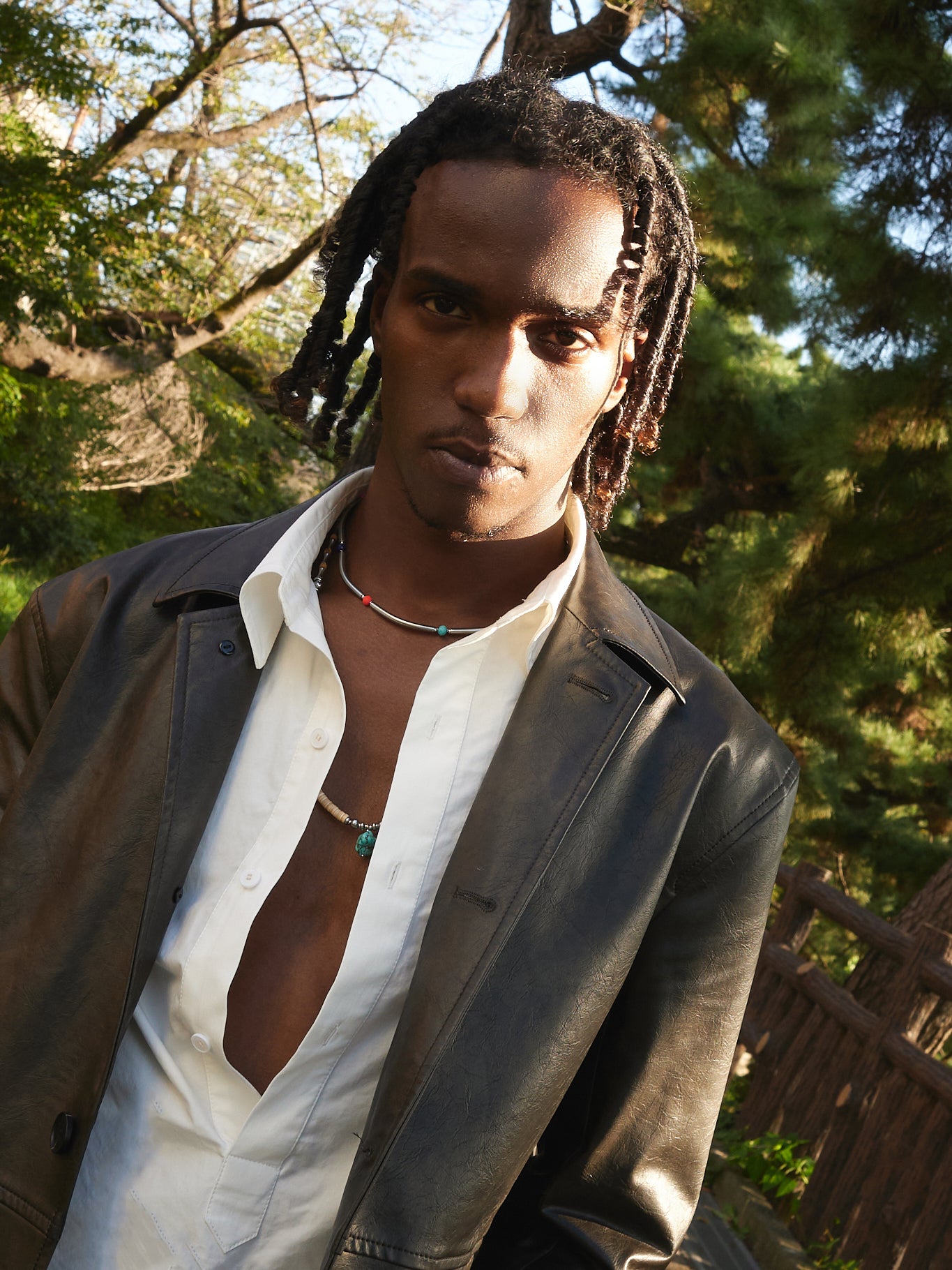 Single-breasted Faux Leather Jacket