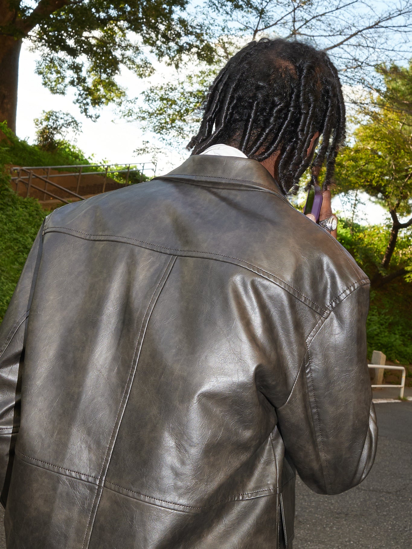 Single-breasted Faux Leather Jacket